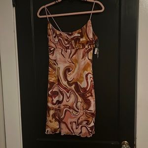 Groovy pink orange red dress mini dress